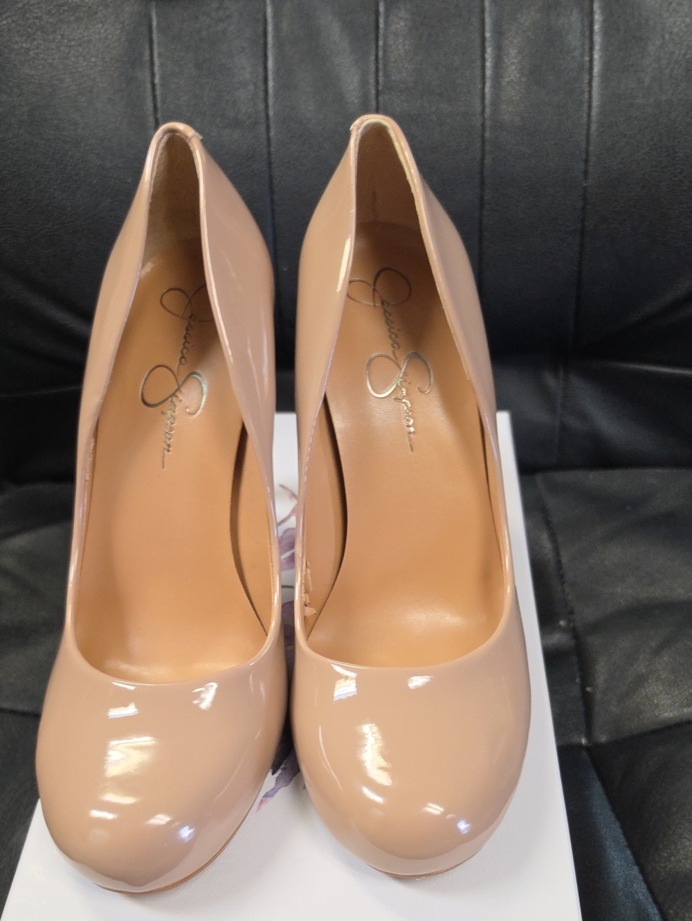 Jessica Simpson Blush Patent Platform Pumps